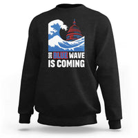 Harris Walz Supporter Sweatshirt Big Blue Wave Is Coming - Wonder Print Shop