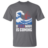Harris Walz Supporter T Shirt Big Blue Wave Is Coming - Wonder Print Shop