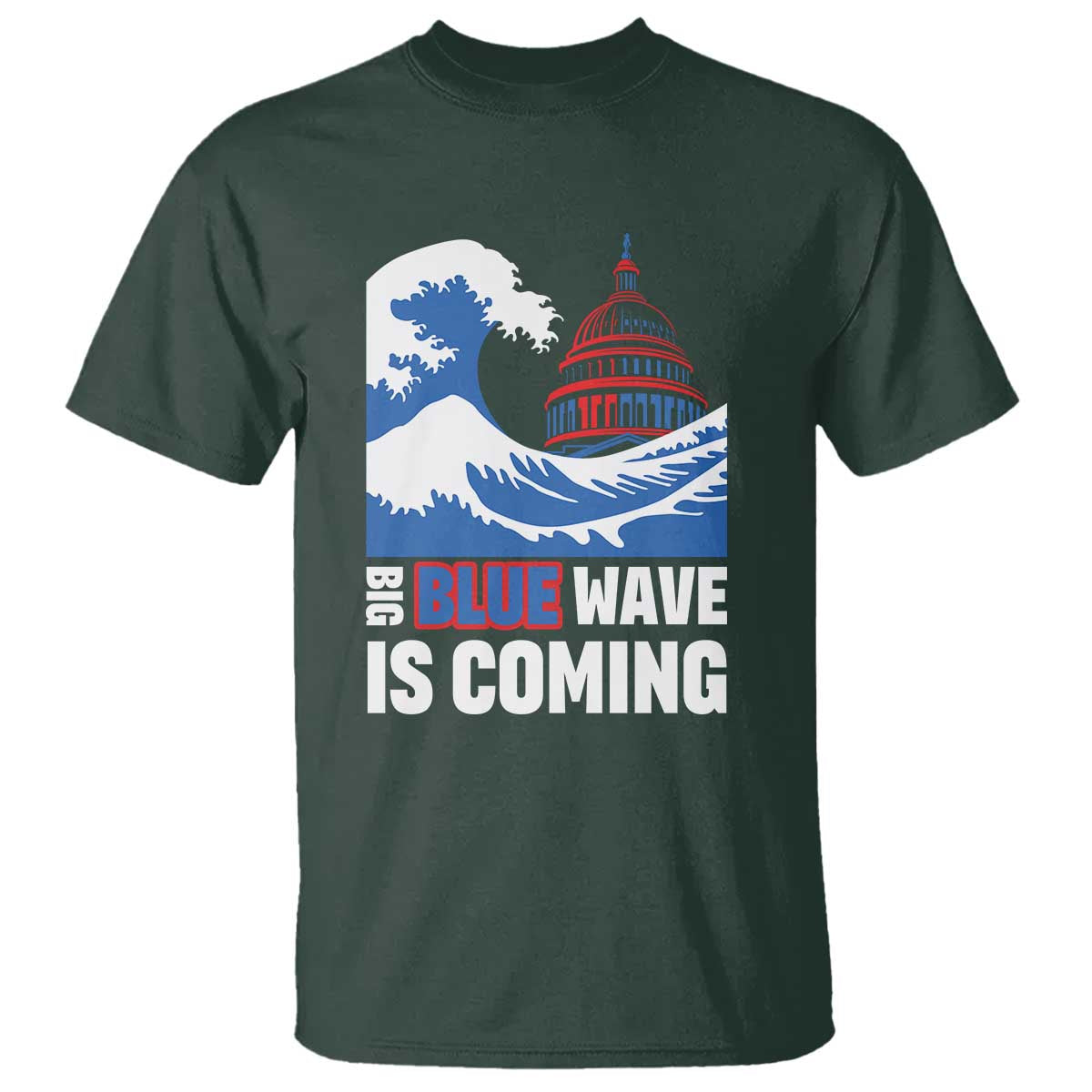 Harris Walz Supporter T Shirt Big Blue Wave Is Coming - Wonder Print Shop