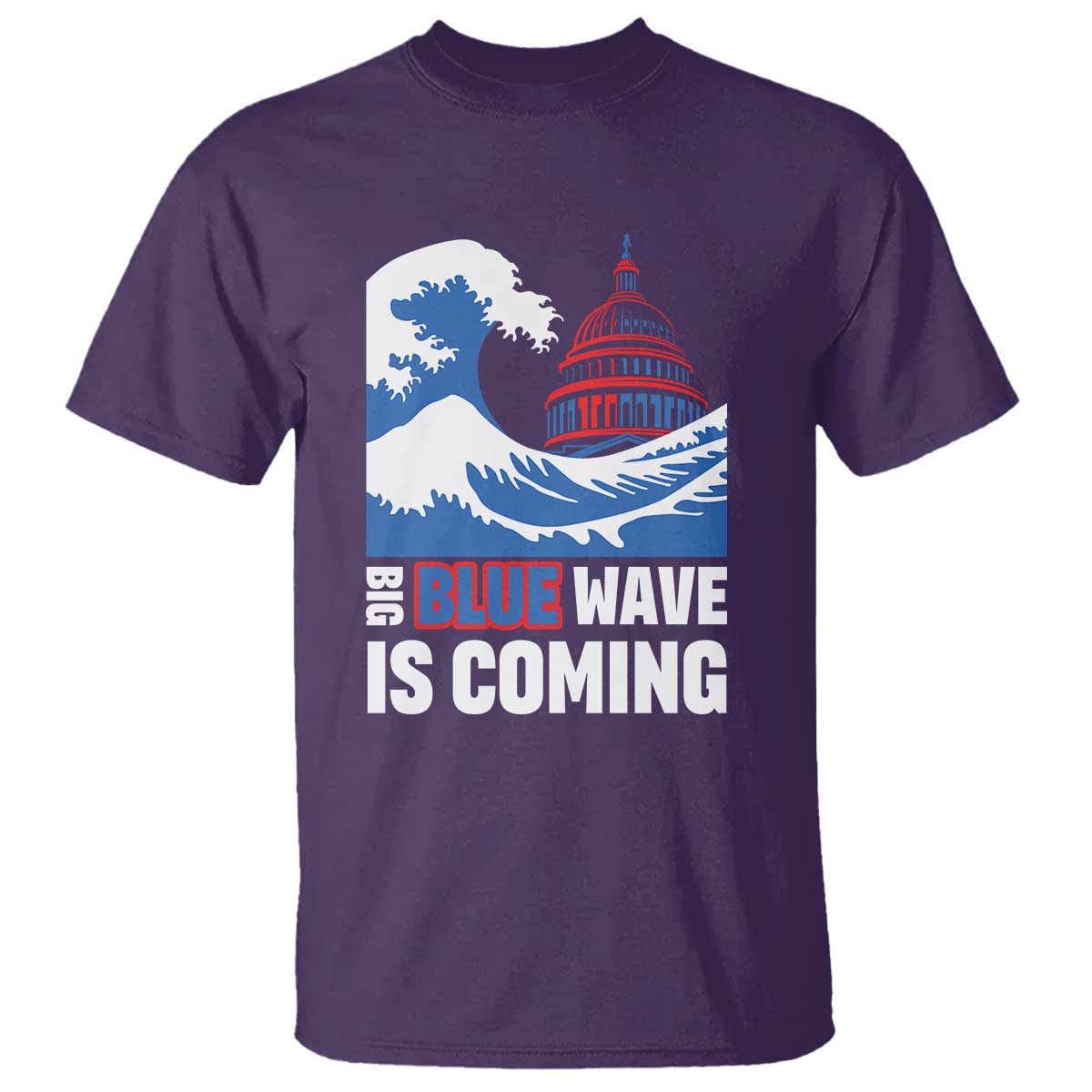 Harris Walz Supporter T Shirt Big Blue Wave Is Coming - Wonder Print Shop