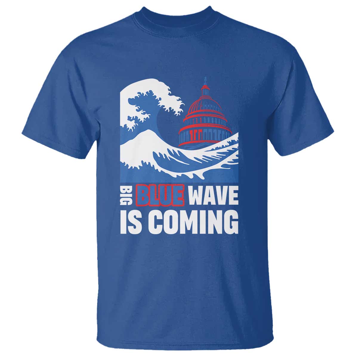Harris Walz Supporter T Shirt Big Blue Wave Is Coming - Wonder Print Shop