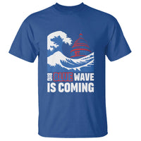Harris Walz Supporter T Shirt Big Blue Wave Is Coming - Wonder Print Shop