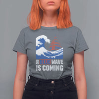 Harris Walz Supporter T Shirt For Women Big Blue Wave Is Coming - Wonder Print Shop
