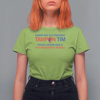 Tim Walz T Shirt For Women Tampon Tim Protect Women Rights Stop Misogynistic Weirdos USA Flag - Wonder Print Shop