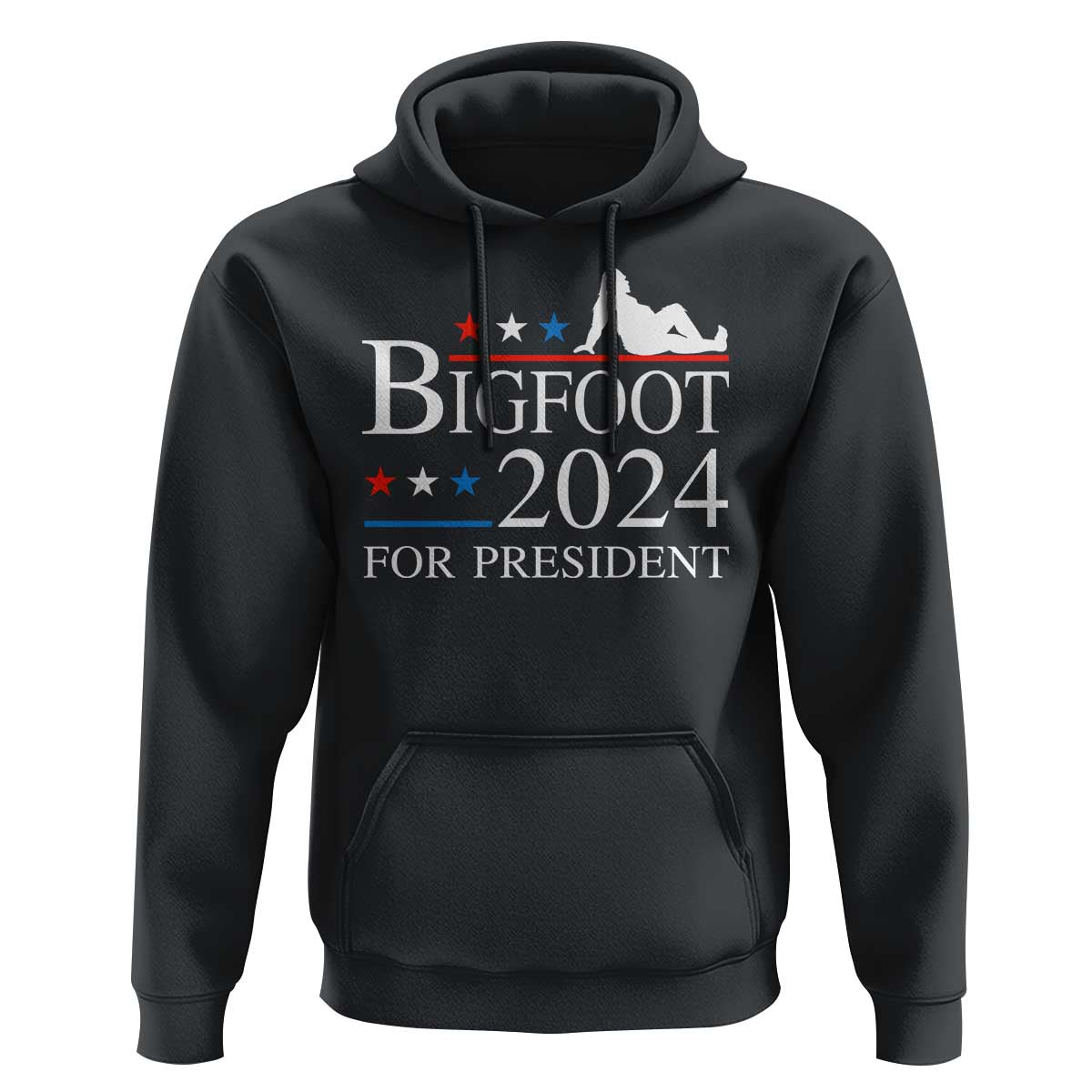Funny Bigfoot For President Hoodie Vote Sexy Sasquatch American Flag Star - Wonder Print Shop