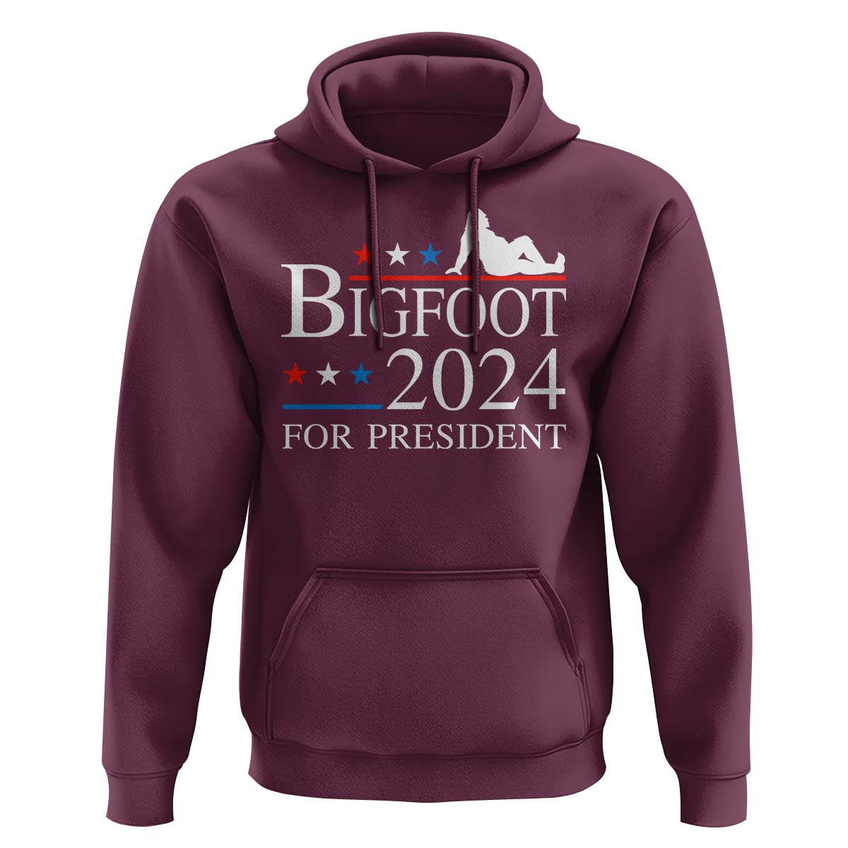 Funny Bigfoot For President Hoodie Vote Sexy Sasquatch American Flag Star - Wonder Print Shop
