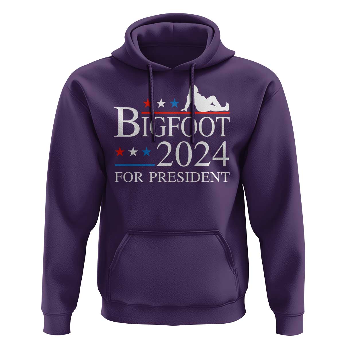 Funny Bigfoot For President Hoodie Vote Sexy Sasquatch American Flag Star - Wonder Print Shop
