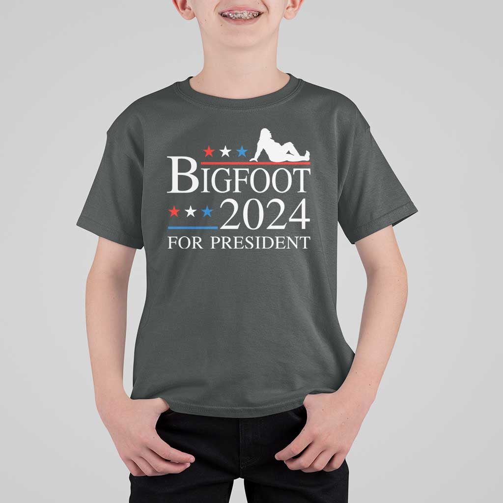 Funny Bigfoot For President T Shirt For Kid Vote Sexy Sasquatch American Flag Star - Wonder Print Shop