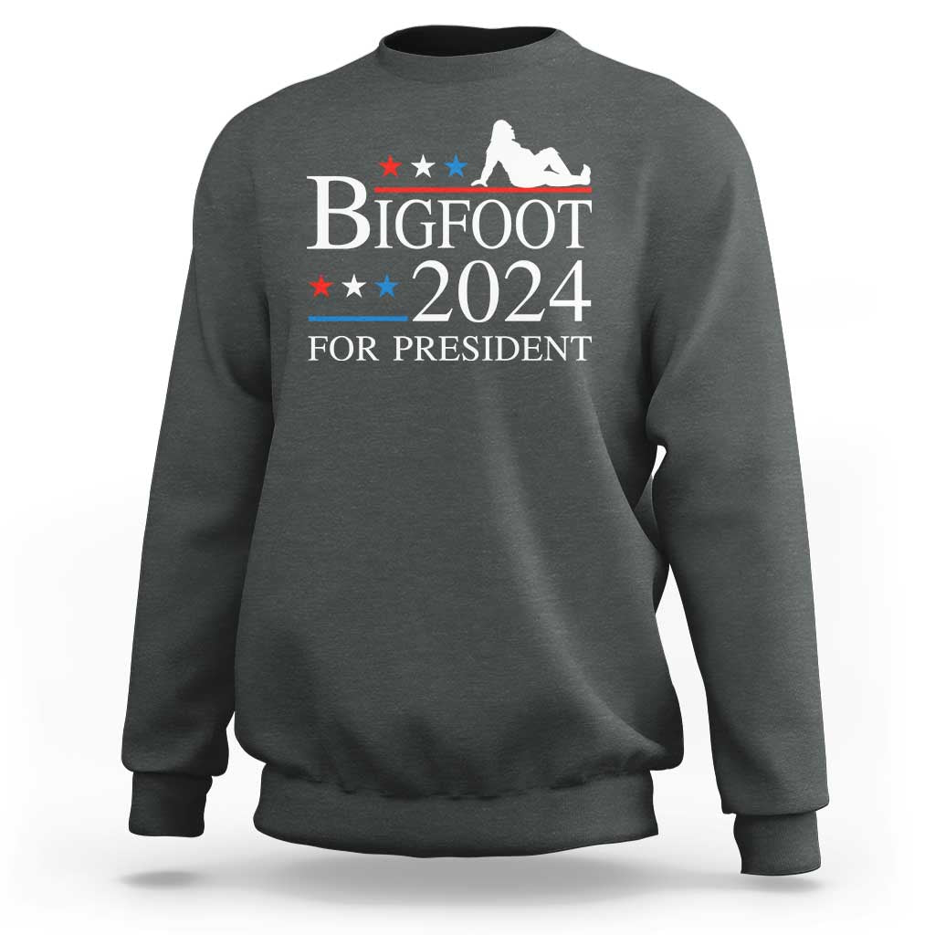 Funny Bigfoot For President Sweatshirt Vote Sexy Sasquatch American Flag Star - Wonder Print Shop