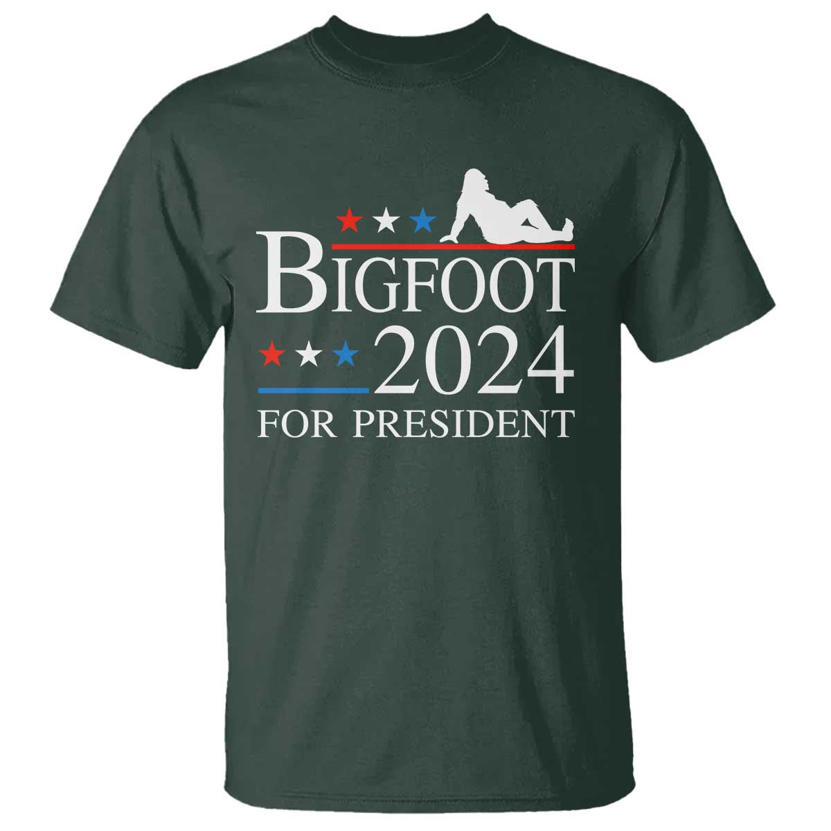 Funny Bigfoot For President T Shirt Vote Sexy Sasquatch American Flag Star - Wonder Print Shop
