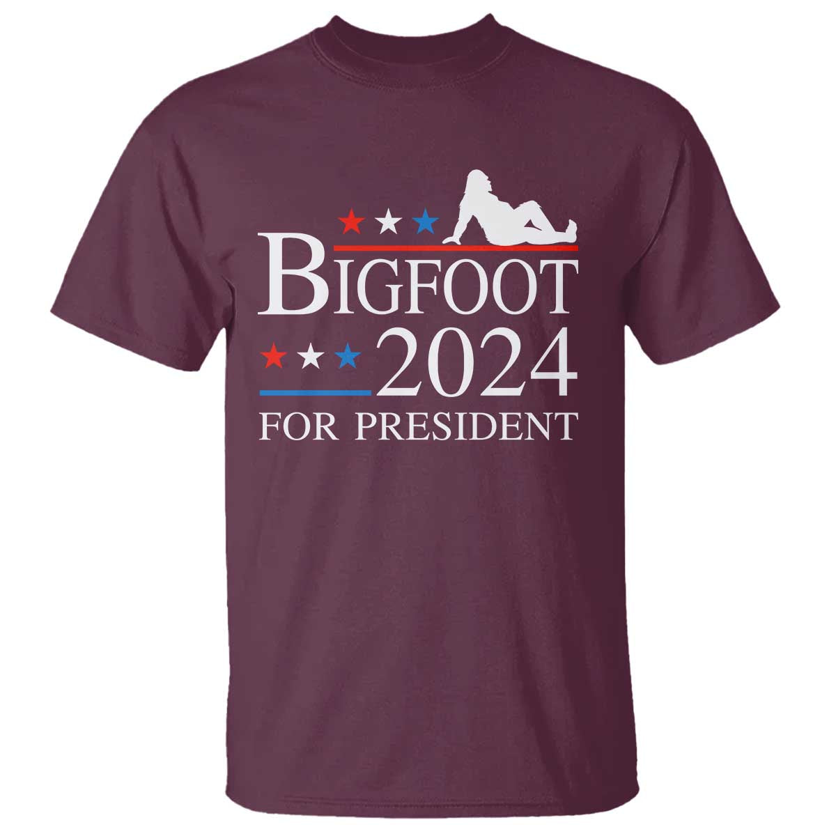 Funny Bigfoot For President T Shirt Vote Sexy Sasquatch American Flag Star - Wonder Print Shop