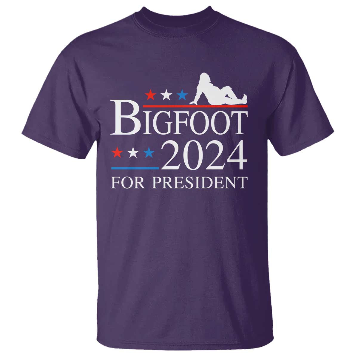 Funny Bigfoot For President T Shirt Vote Sexy Sasquatch American Flag Star - Wonder Print Shop