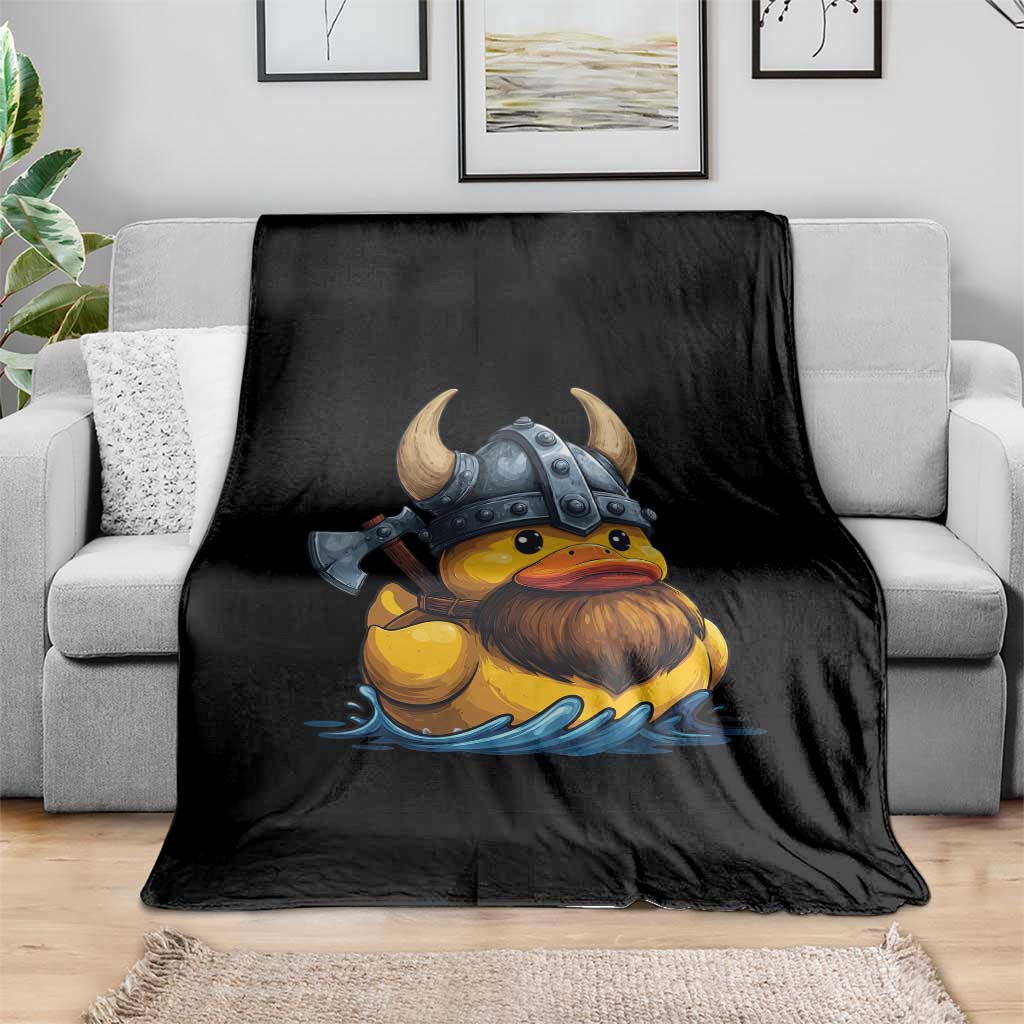 Rubber Duck Viking Warrior Norse Mythology Throw Blanket - Wonder Print Shop