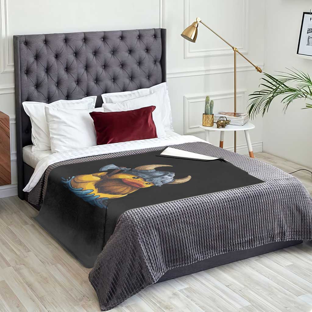 Rubber Duck Viking Warrior Norse Mythology Throw Blanket - Wonder Print Shop