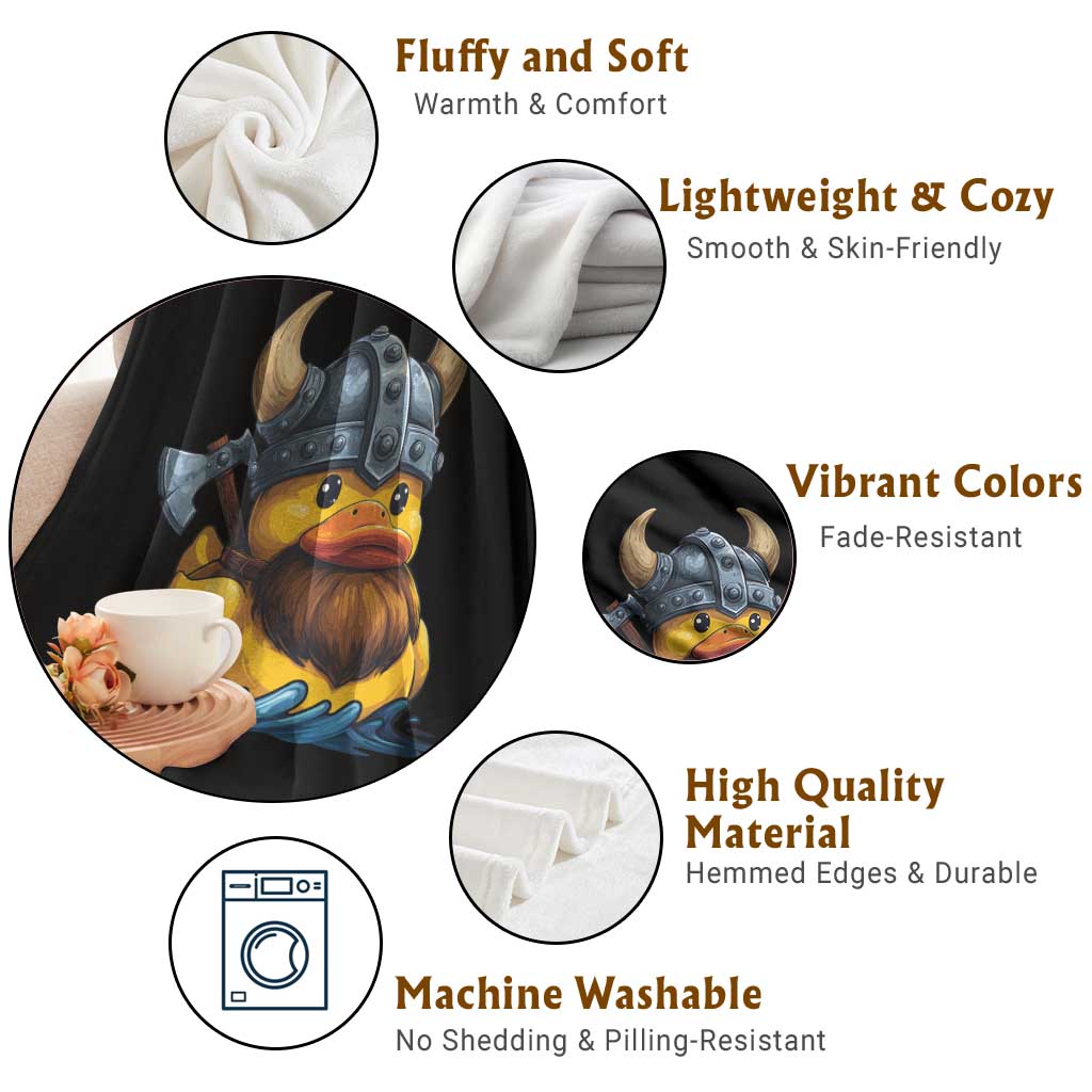 Rubber Duck Viking Warrior Norse Mythology Throw Blanket - Wonder Print Shop