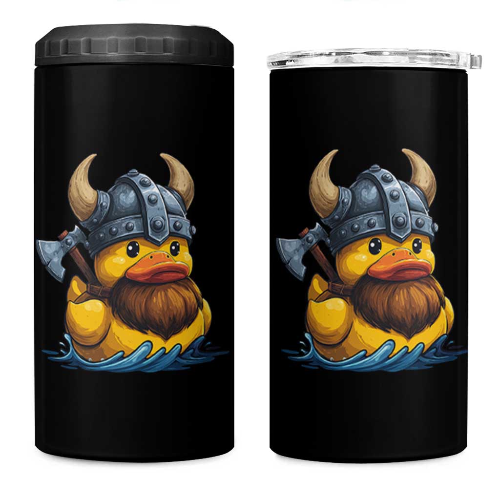 Rubber Duck Viking Warrior Norse Mythology 4 in 1 Can Cooler Tumbler - Wonder Print Shop