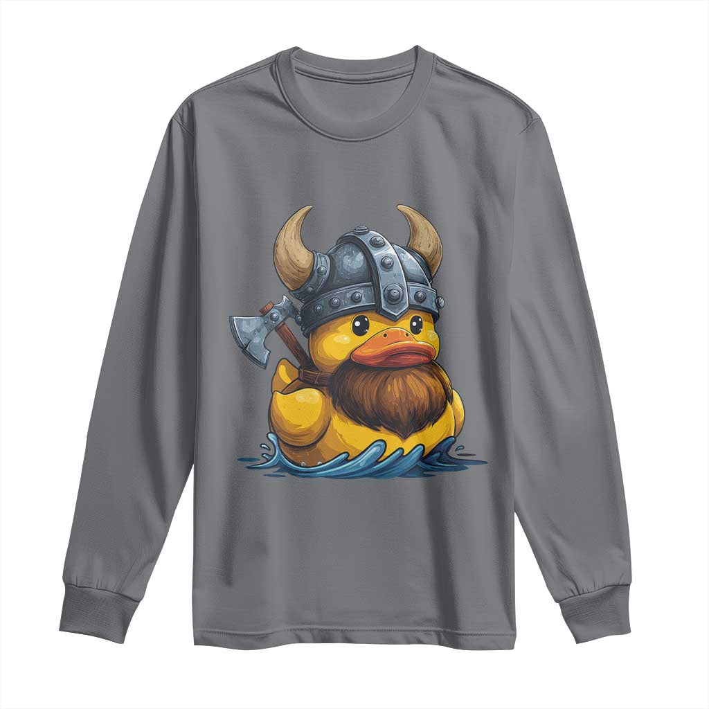 Rubber Duck Viking Warrior Norse Mythology Long Sleeve Shirt - Wonder Print Shop