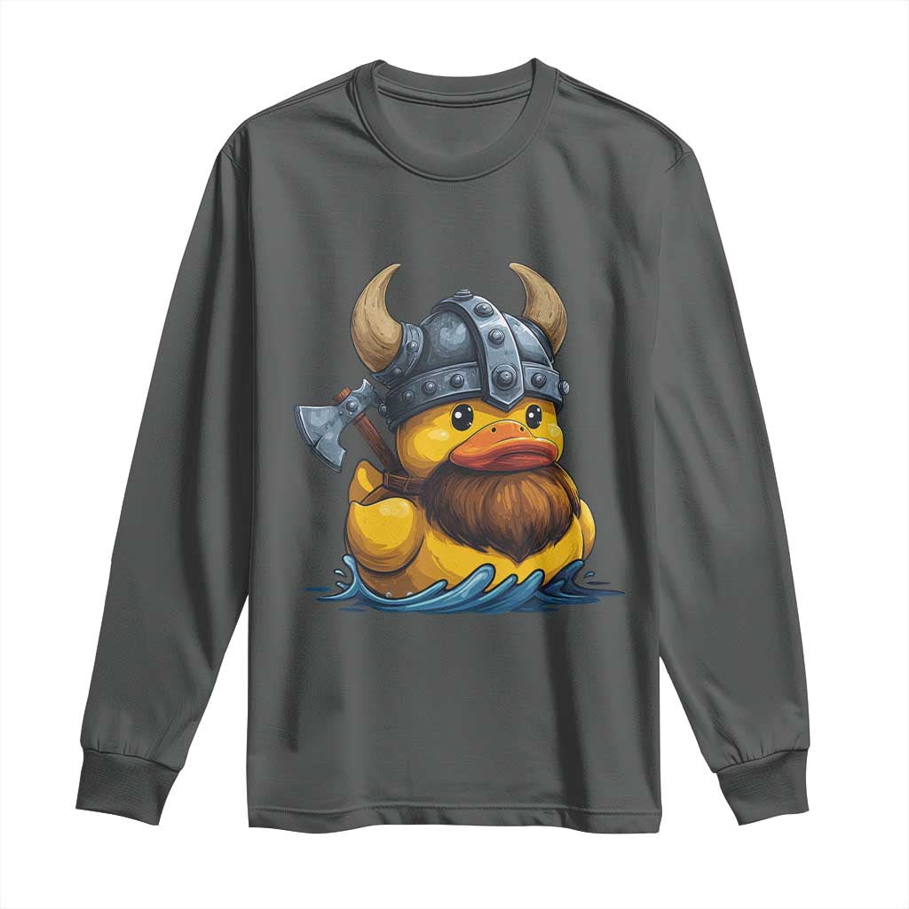 Rubber Duck Viking Warrior Norse Mythology Long Sleeve Shirt - Wonder Print Shop