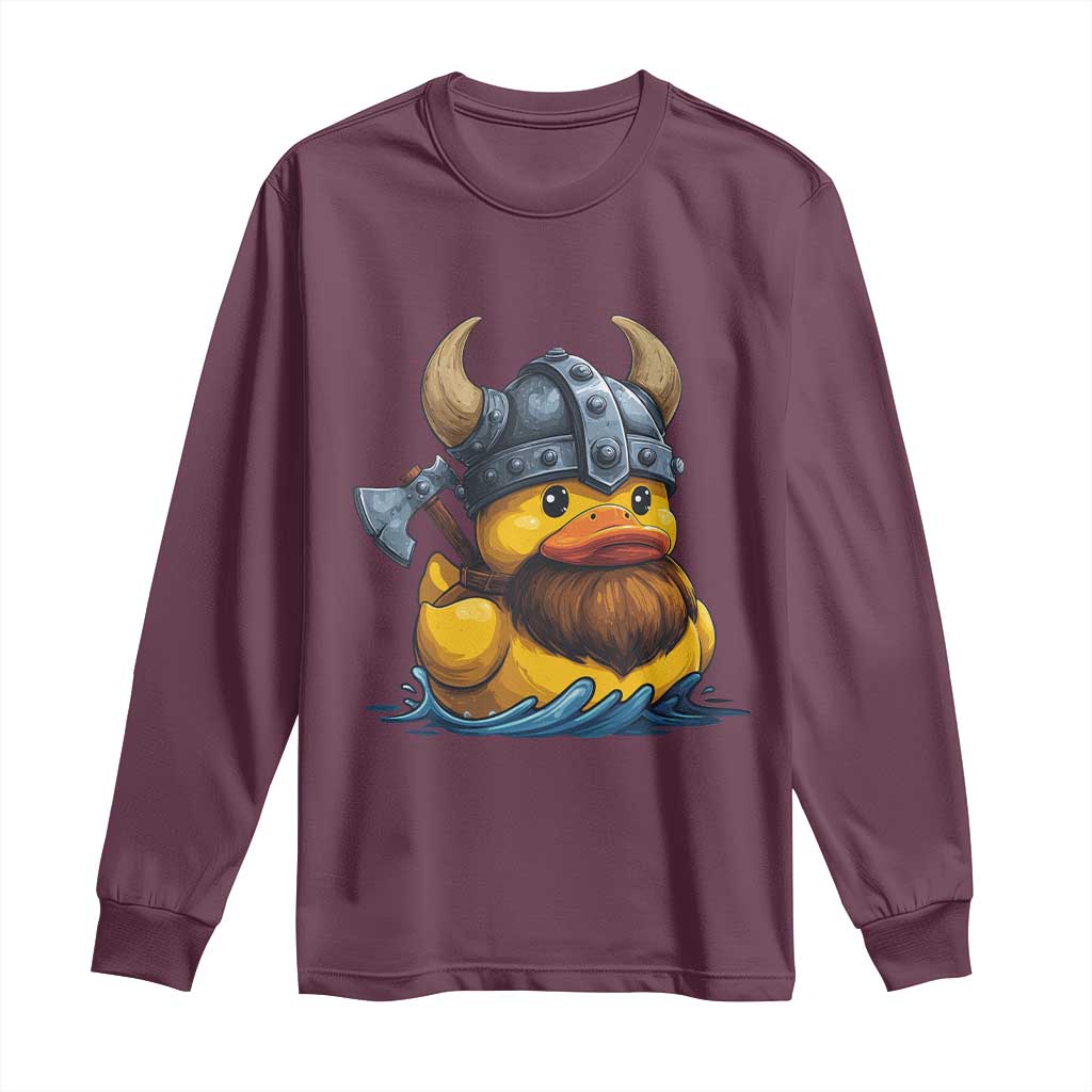Rubber Duck Viking Warrior Norse Mythology Long Sleeve Shirt - Wonder Print Shop
