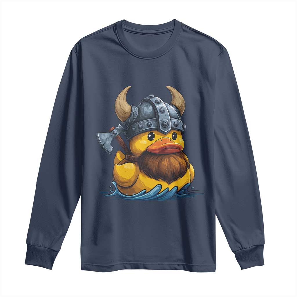 Rubber Duck Viking Warrior Norse Mythology Long Sleeve Shirt - Wonder Print Shop