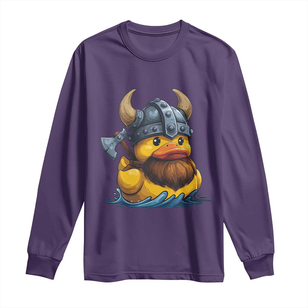 Rubber Duck Viking Warrior Norse Mythology Long Sleeve Shirt - Wonder Print Shop
