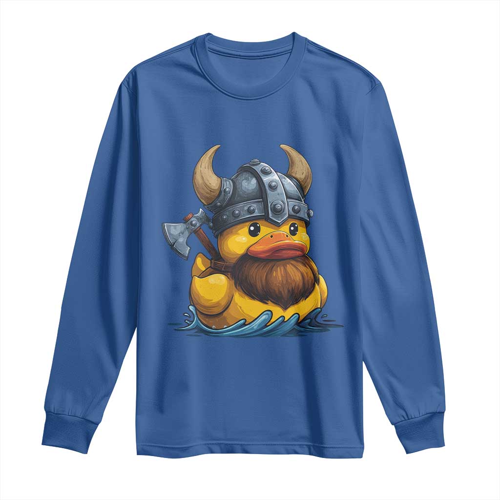 Rubber Duck Viking Warrior Norse Mythology Long Sleeve Shirt - Wonder Print Shop