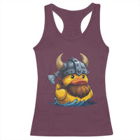 Rubber Duck Viking Warrior Norse Mythology Racerback Tank Top - Wonder Print Shop
