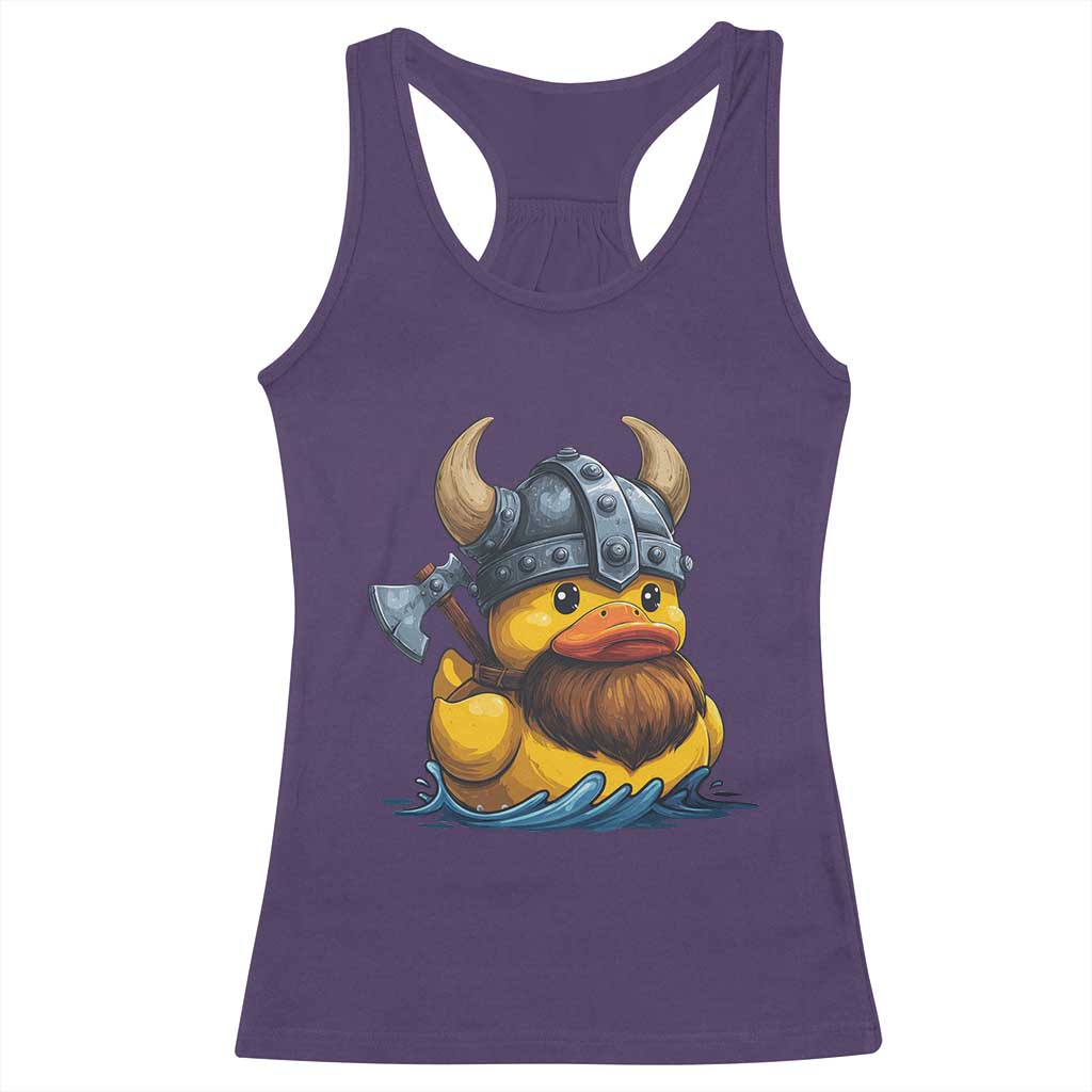 Rubber Duck Viking Warrior Norse Mythology Racerback Tank Top - Wonder Print Shop