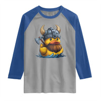 Rubber Duck Viking Warrior Norse Mythology Raglan Shirt - Wonder Print Shop