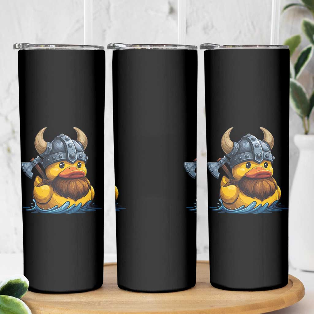 Rubber Duck Viking Warrior Norse Mythology Skinny Tumbler - Wonder Print Shop