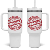Fragile I Just Dropped My Son Off At College Tumbler With Handle Drop Off Parents Vintage Star - Wonder Print Shop