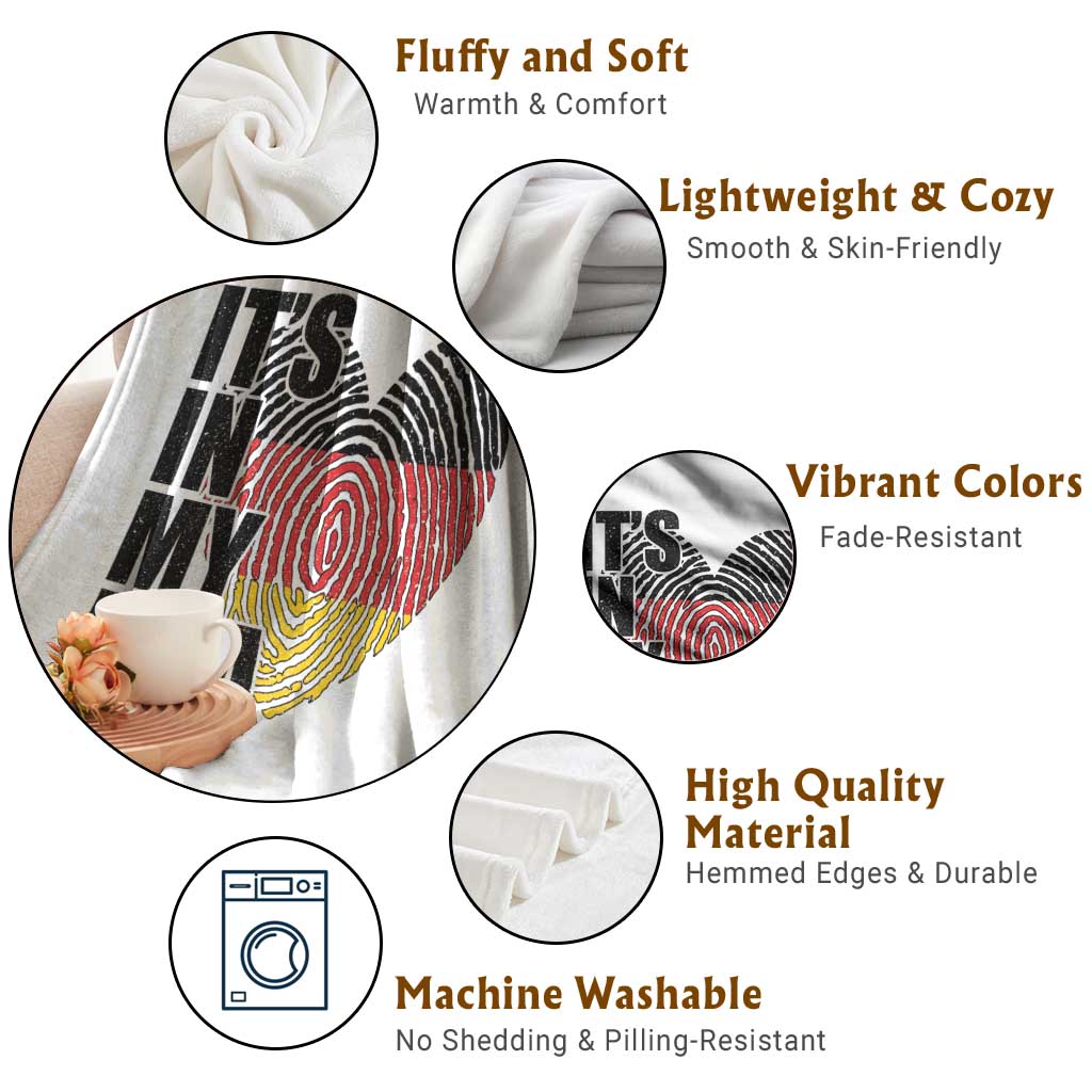 German Pride Throw Blanket It Is In My DNA Patriotic Germany Flag - Wonder Print Shop