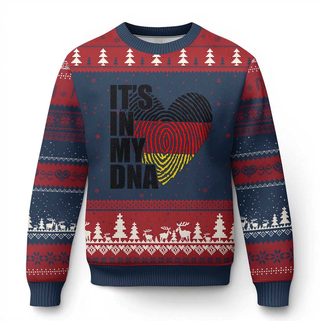 German Pride Ugly Christmas Sweater It Is In My DNA Patriotic Germany Flag - Wonder Print Shop