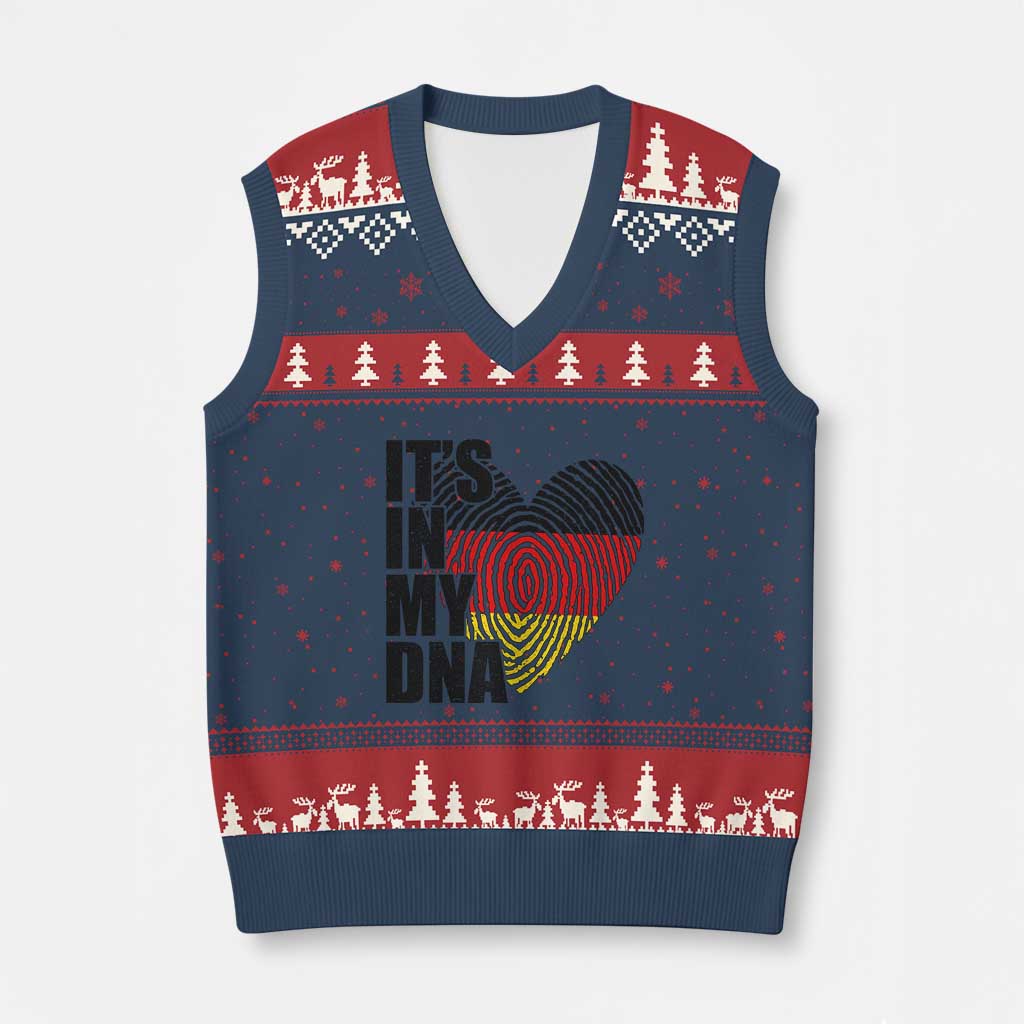 German Pride V-Neck Knit Sweater Vest It Is In My DNA Patriotic Germany Flag - Wonder Print Shop