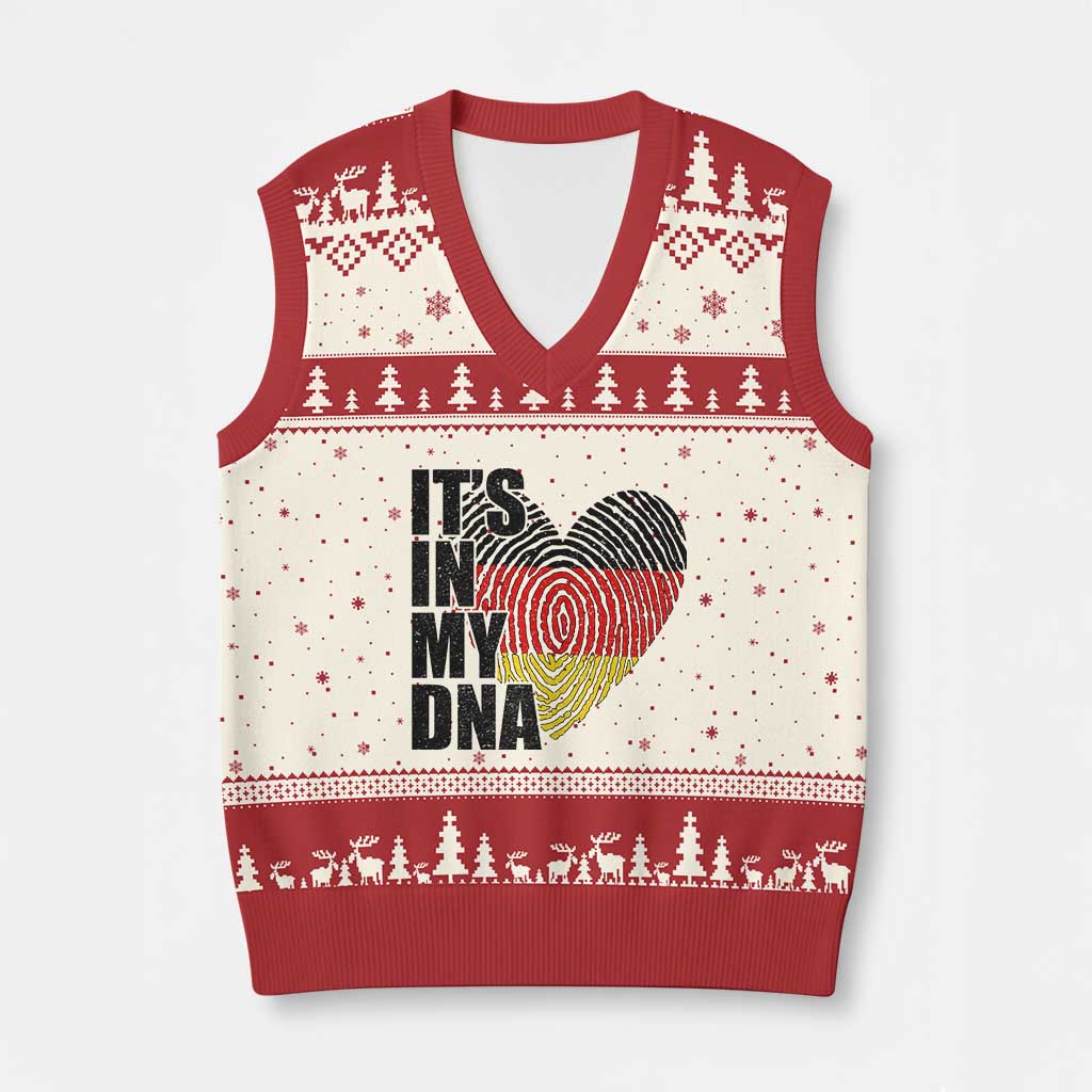 German Pride V-Neck Knit Sweater Vest It Is In My DNA Patriotic Germany Flag TS11