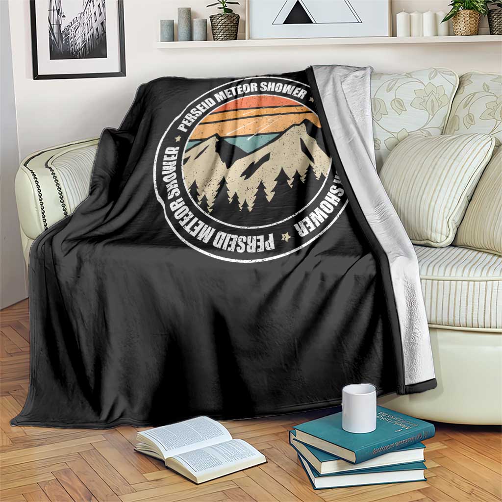Perseid Meteor Shower Throw Blanket Shooting Stars Astronomy Vintage Retro Mountain - Wonder Print Shop