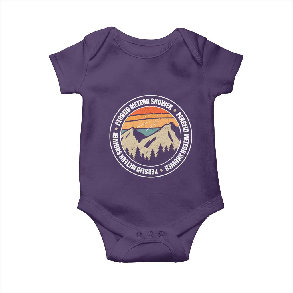 Perseid Meteor Shower Baby Onesie Shooting Stars Astronomy Vintage Retro Mountain - Wonder Print Shop