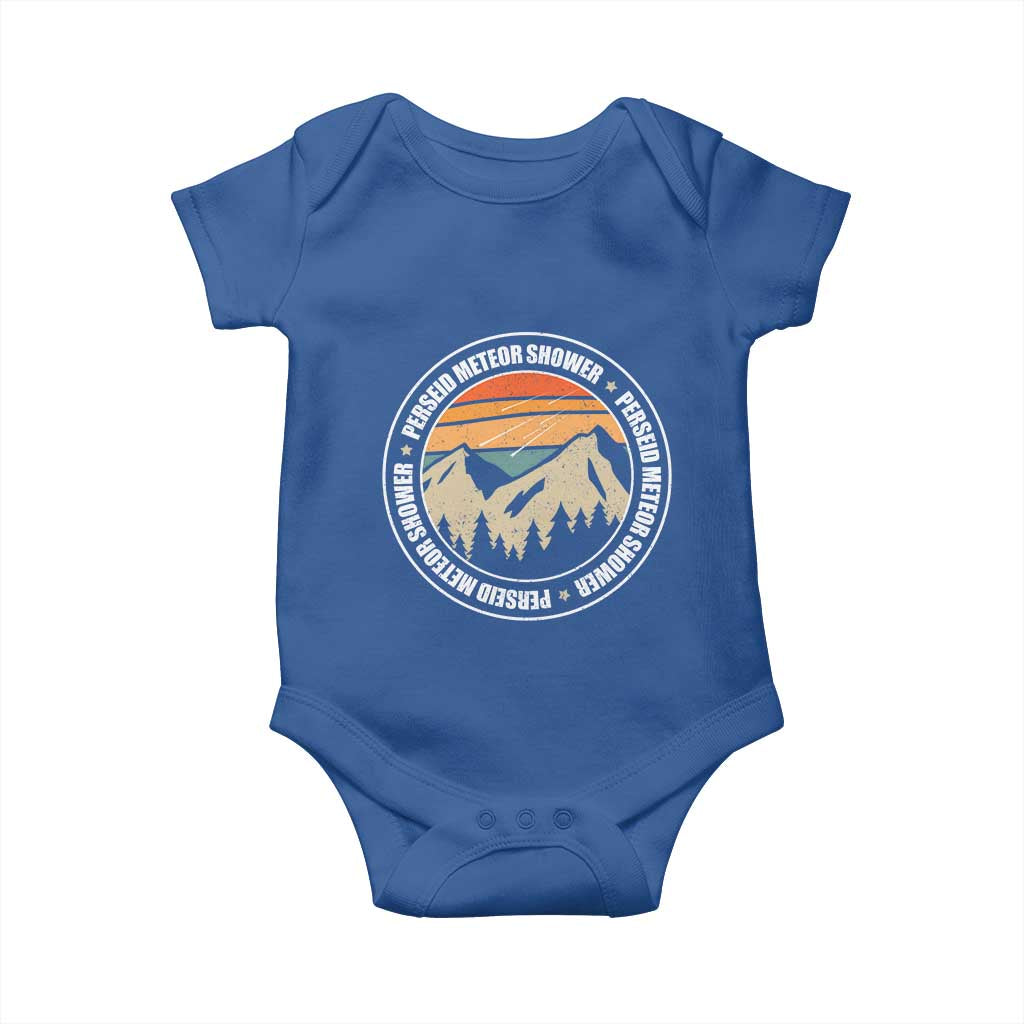Perseid Meteor Shower Baby Onesie Shooting Stars Astronomy Vintage Retro Mountain - Wonder Print Shop