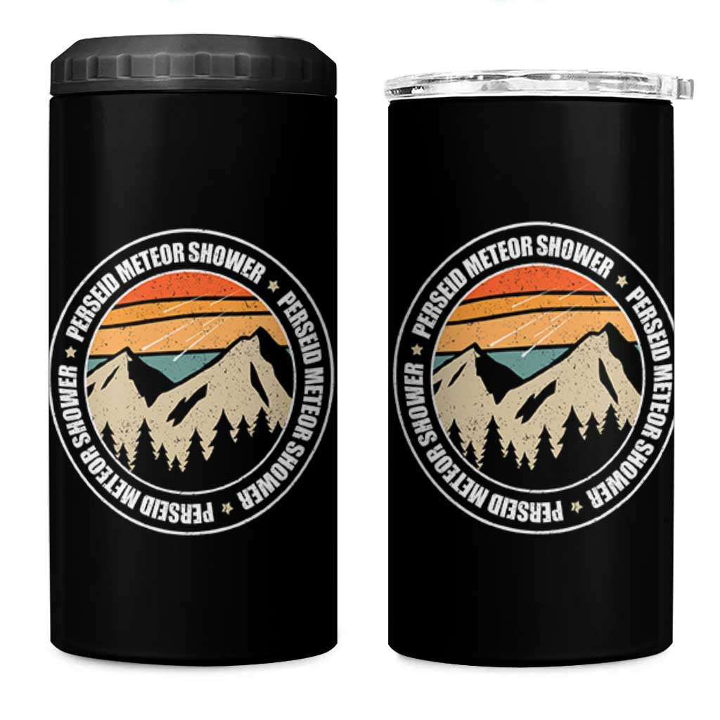 Perseid Meteor Shower 4 in 1 Can Cooler Tumbler Shooting Stars Astronomy Vintage Retro Mountain - Wonder Print Shop