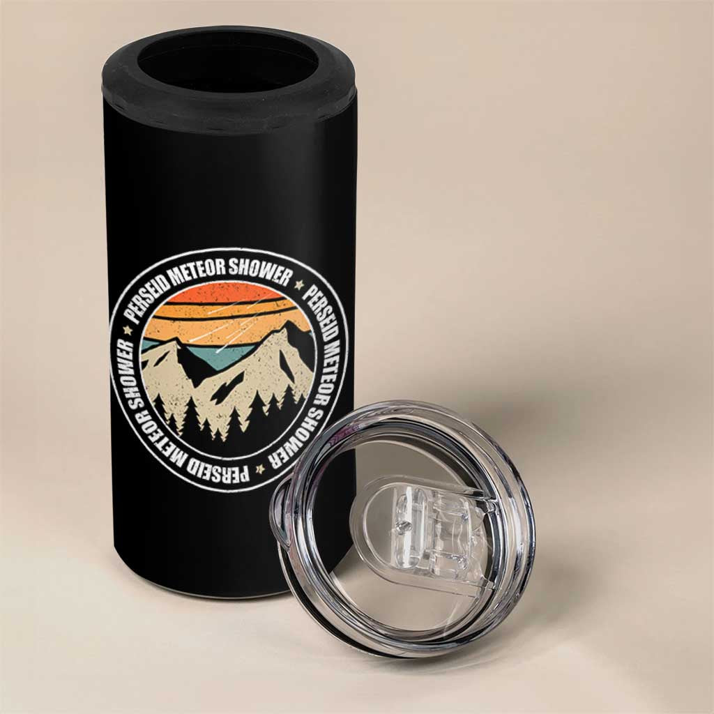 Perseid Meteor Shower 4 in 1 Can Cooler Tumbler Shooting Stars Astronomy Vintage Retro Mountain - Wonder Print Shop