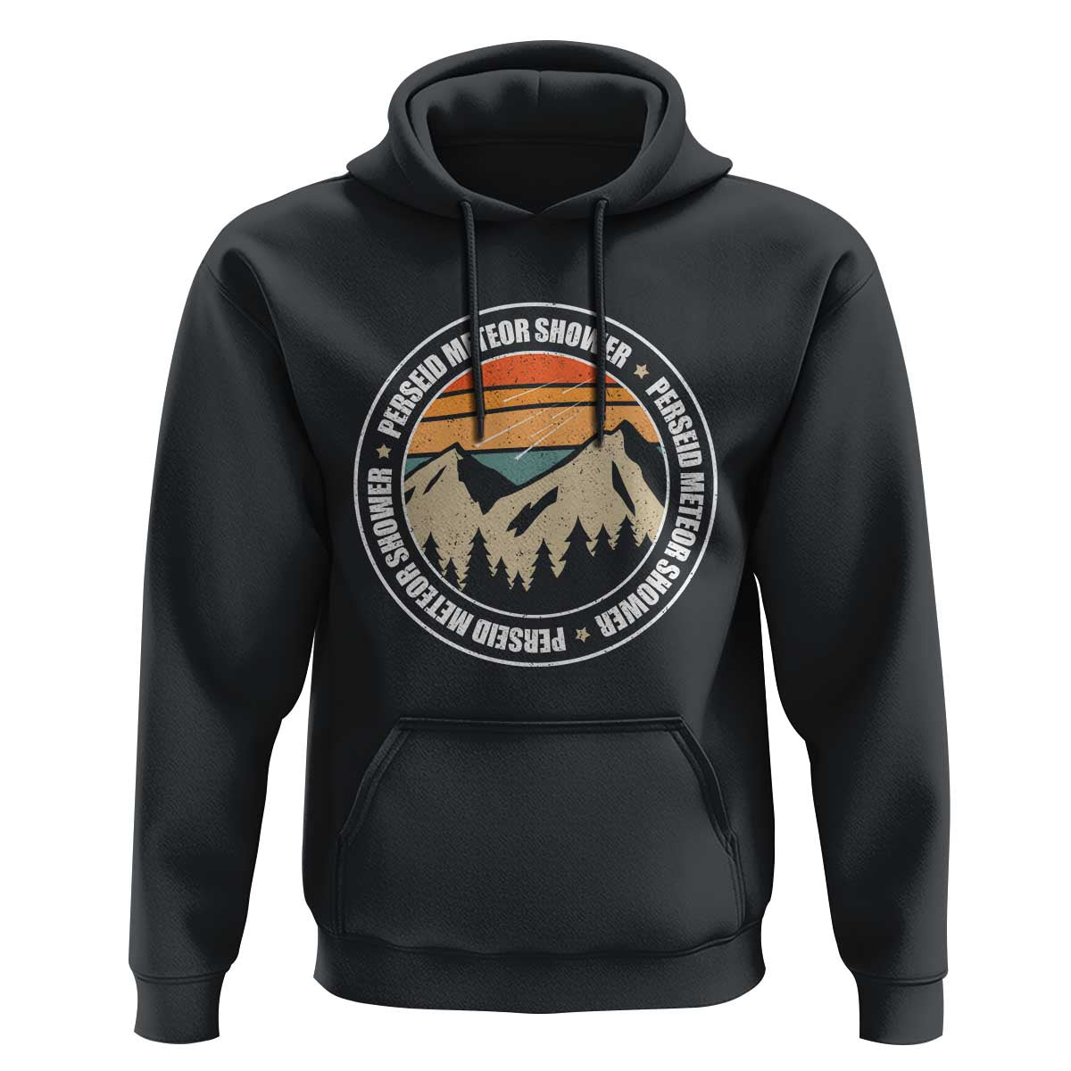 Perseid Meteor Shower Hoodie Shooting Stars Astronomy Vintage Retro Mountain - Wonder Print Shop