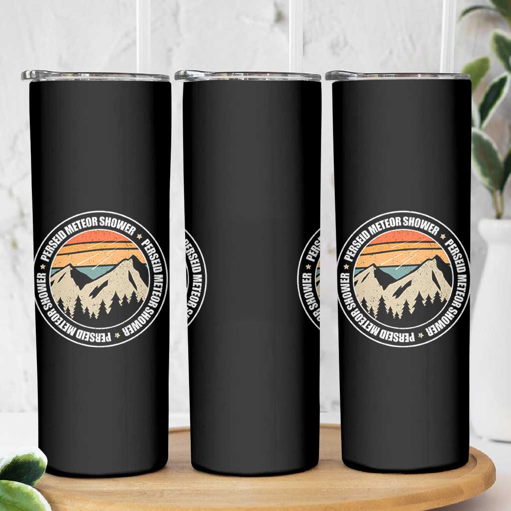 Perseid Meteor Shower Skinny Tumbler Shooting Stars Astronomy Vintage Retro Mountain - Wonder Print Shop