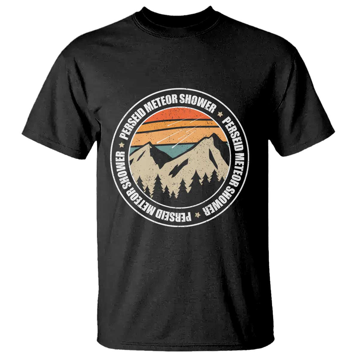 Perseid Meteor Shower T Shirt Shooting Stars Astronomy Vintage Retro Mountain - Wonder Print Shop