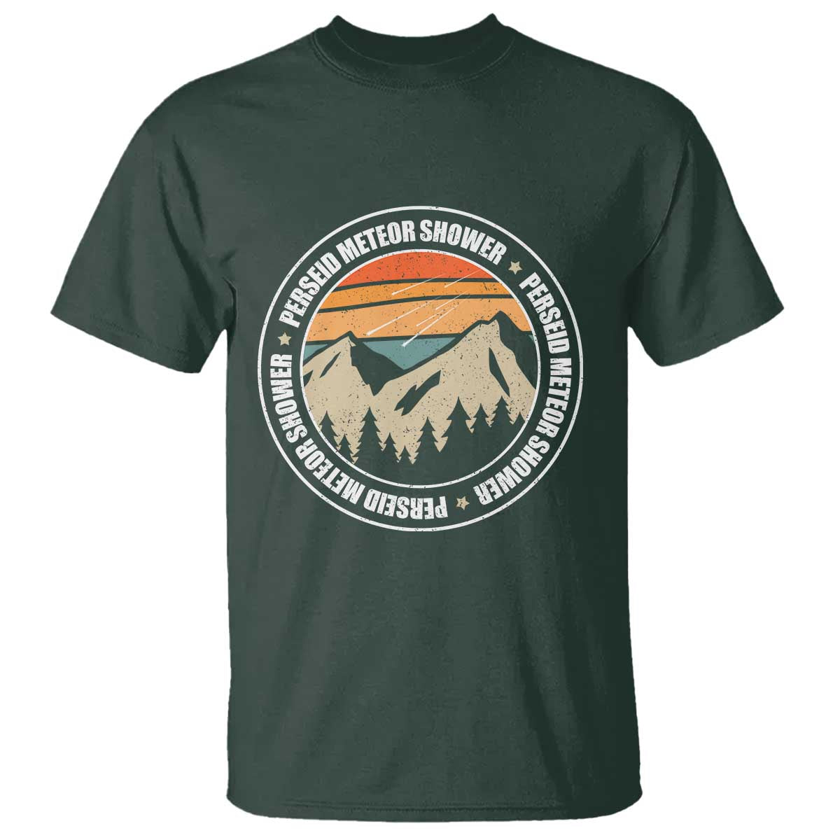 Perseid Meteor Shower T Shirt Shooting Stars Astronomy Vintage Retro Mountain - Wonder Print Shop