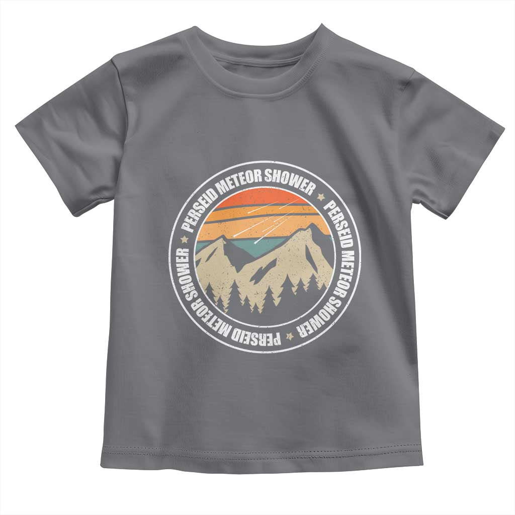 Perseid Meteor Shower Toddler T Shirt Shooting Stars Astronomy Vintage Retro Mountain - Wonder Print Shop