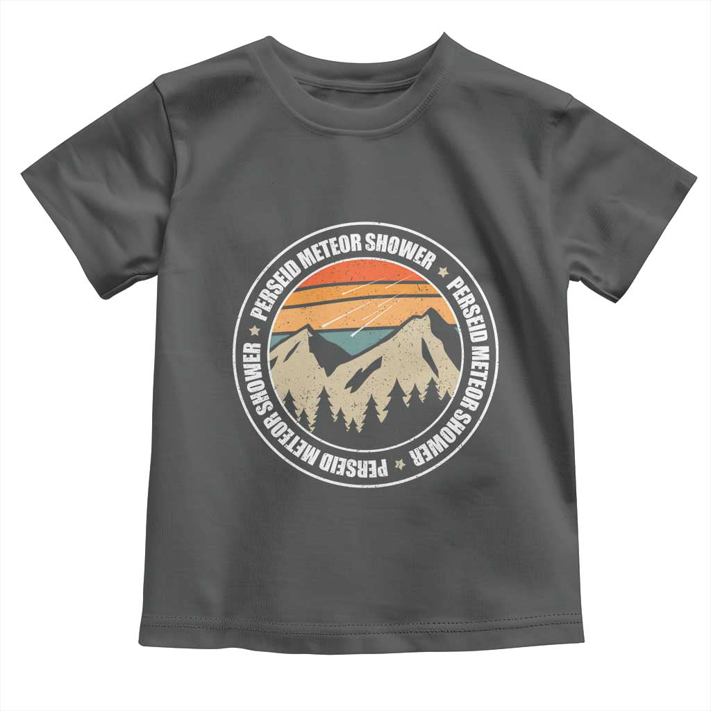 Perseid Meteor Shower Toddler T Shirt Shooting Stars Astronomy Vintage Retro Mountain - Wonder Print Shop