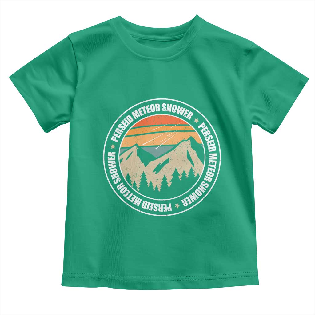 Perseid Meteor Shower Toddler T Shirt Shooting Stars Astronomy Vintage Retro Mountain - Wonder Print Shop