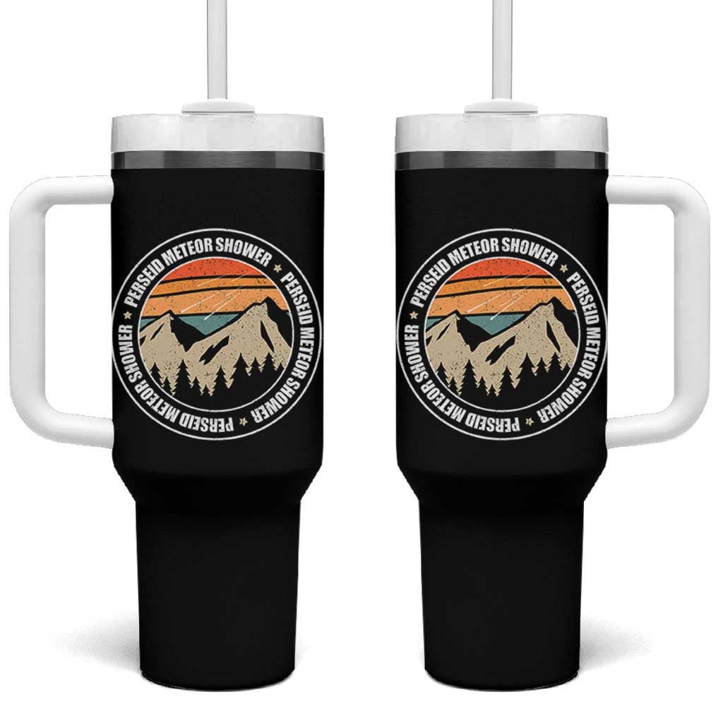 Perseid Meteor Shower Tumbler With Handle Shooting Stars Astronomy Vintage Retro Mountain - Wonder Print Shop