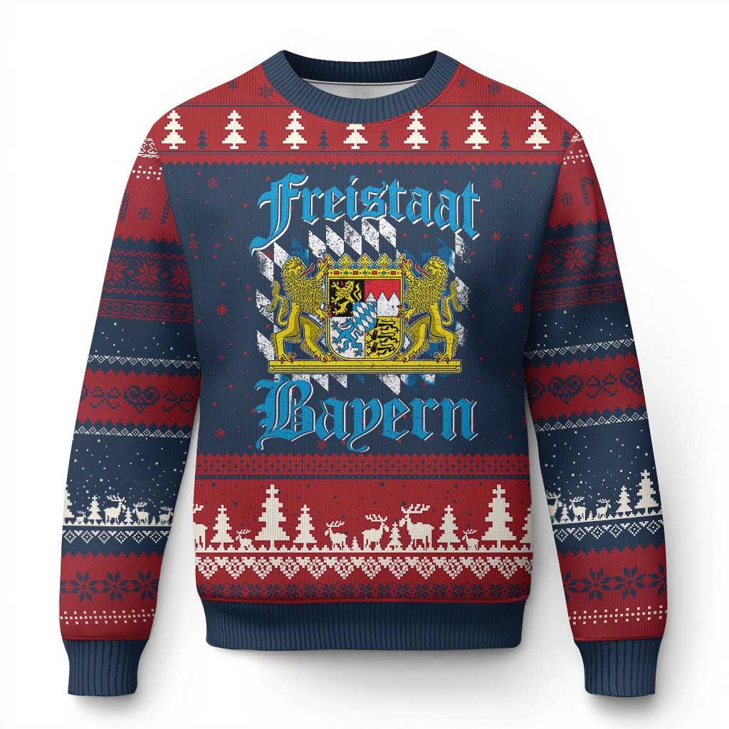 Freustaat Bayern Ugly Christmas Sweater Bavaria German Munich Oktoberfest - Wonder Print Shop
