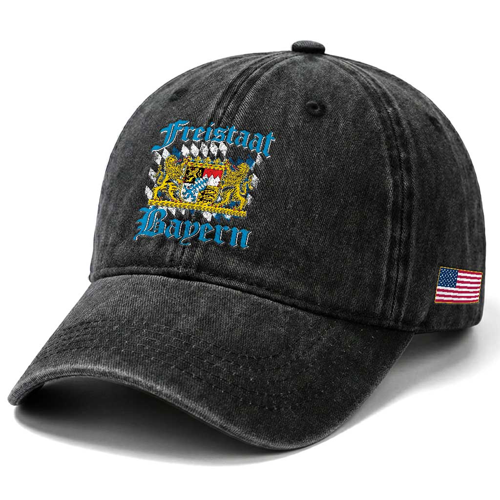 Freustaat Bayern Washed Cotton Baseball Cap Bavaria German Munich Oktoberfest